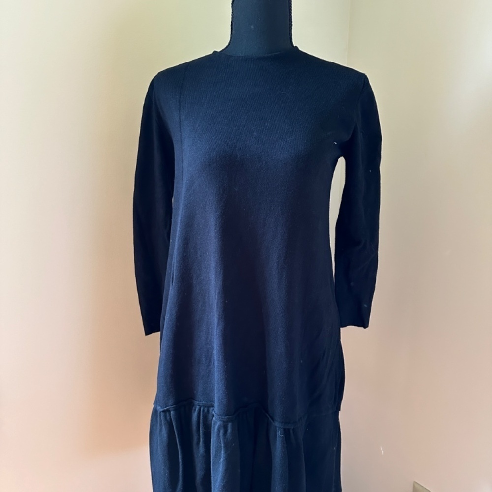 *ZARA* Black Long Sleeve Knit Dress Size Large